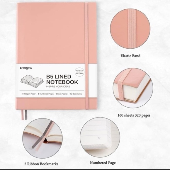 NWT pink B5 lined Notebook - Picture 3 of 5